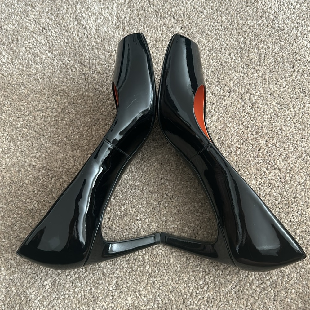 Via Spiga Black Patent Leather Peep Toe Pumps Size 6 - Picture 6 of 11